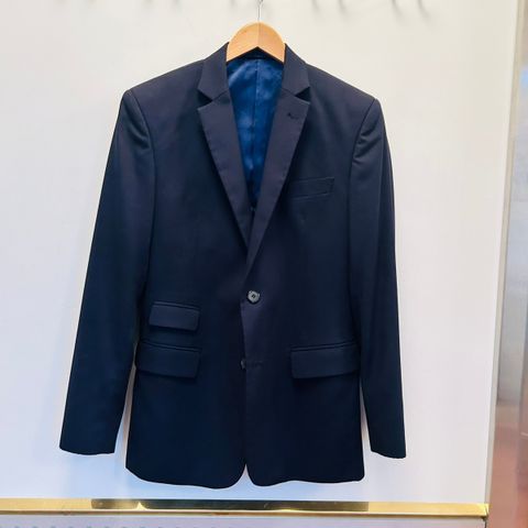 Mørkeblå lang blazer