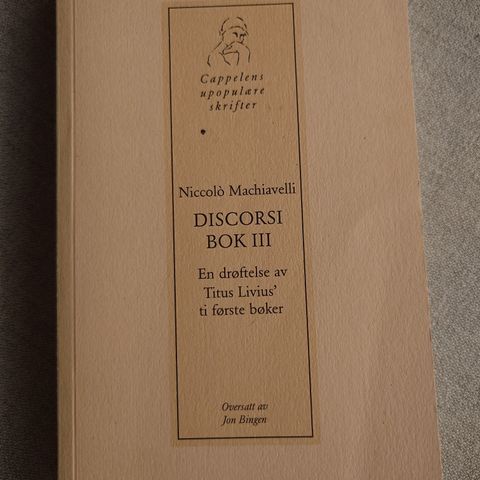Machiavelli - Discorsi Bok III