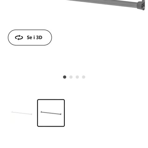 IKEA Komplement garderobestang 75 cm grå