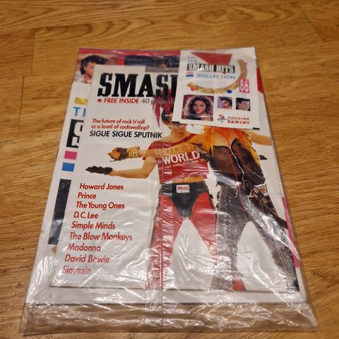 SMASH POP blad 1986, Uåpnet  med Panini album, Madonna,  David Bowie