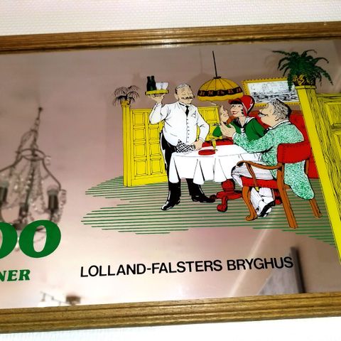 ØBO PILSNER.  LOLAND- FALSTERS BRYGHUS.  Gammel stor reklame.  Et bilde