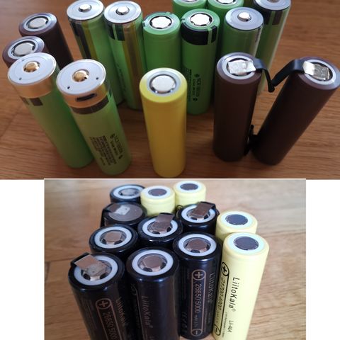Li-Ion Batterier 21700, 26650, 18650 Vanlig, Protected, Med Loddeører