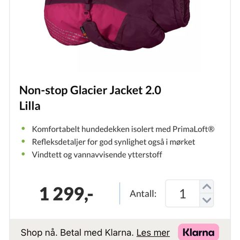 Non-stop Glacier Jacket 2.0 Lilla str 40