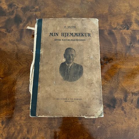 Antikk bok - Min hjemmekur efter naturlægemetoden (1924)