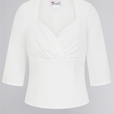 Hvit Rita Poly Blouse fra Collectif,- ny pris!