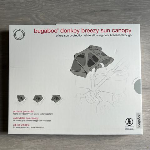 Bugaboo Donkey breezy sun canopy gray (sommerkalasje)