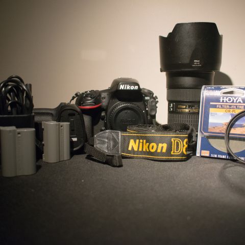 NIkon d810 pakke( Lav shutter)24-70 mm F2.8 Nikkor (OSLO)