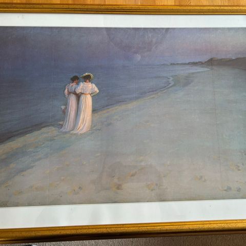 Sommerkveld på Skagen strand.  Av Peder Severin Krøyer.