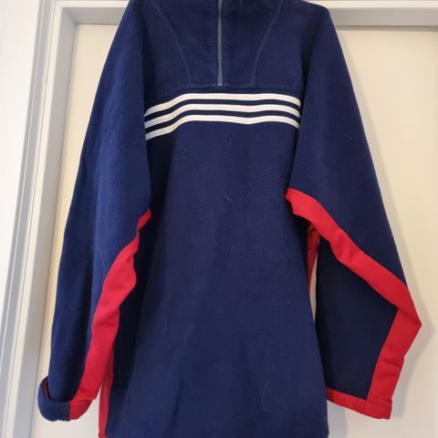 Retro Adidas fleece-genser fra 90-tallet, str M