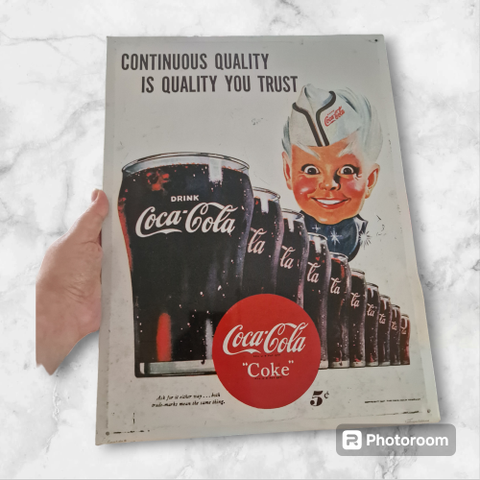 Coca-Cola metallskilt med sprite Boy reklame brusreproduksjonsboks