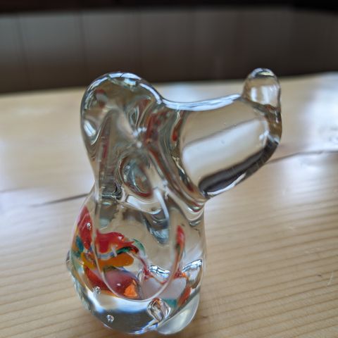 Basset/Beagle i Krystallglass formodentlig Murano Glass/Italia (9,5 cm H)