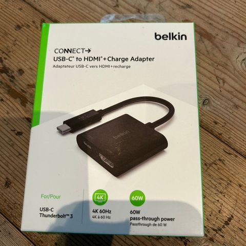 Ny og ubrukt Belkin Charge Adapter