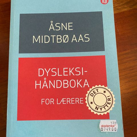 Dysleksi-håndboka for lærere Åsne Midtbø Aas pensum grunnlærerstudie