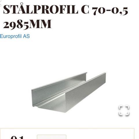 Europrofil stålstender C70-0.5 2985mm