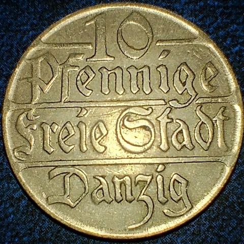 Danzig 10 pfennige 1923 NY PRIS