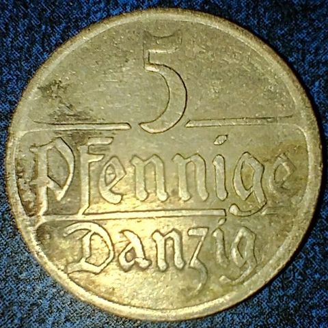 Danzig 5 pfennige 1923 NY PRIS