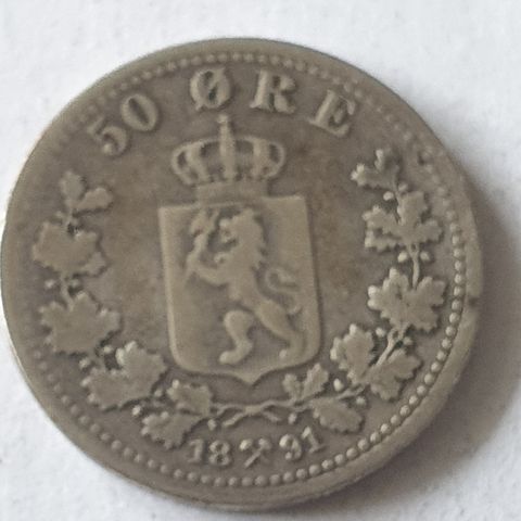 50 øre 1891 sølvmynt