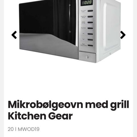 Mikrobølgeovn med grill Kitchen Gear