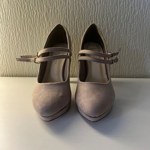 Wide rosa velur pumps str 38,5 - ubrukt!