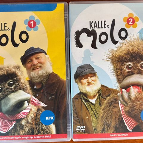 Kalle og Molo 1 & Kalle & Molo 2 DVD-er 🚨begge som ny!!!!