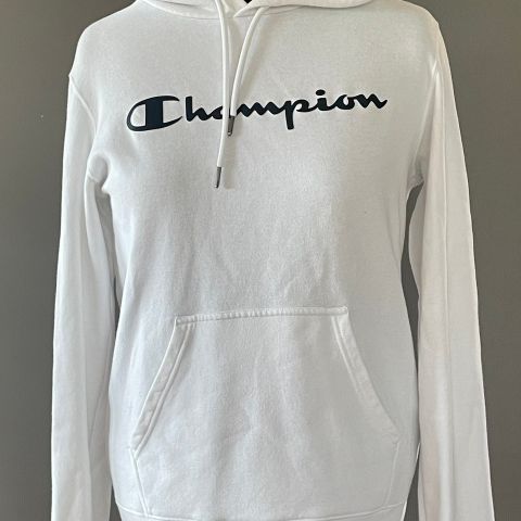 Champion hoodie, hvit str M