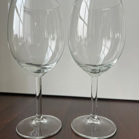 Glass/vinglass/rødvinsglass, 2 stykk