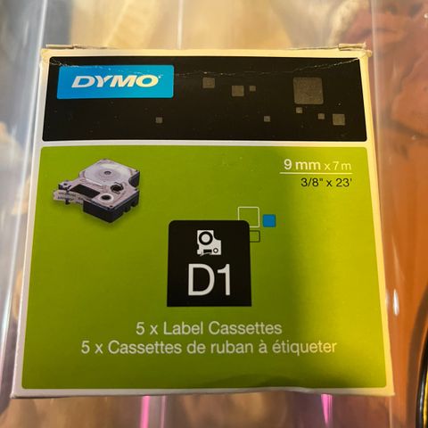 5 stk Dymo D1 tape 9mm