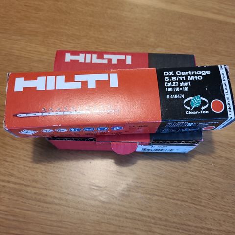 Hilti drivpatroner og skuddspiker selges billig!