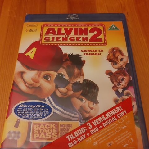 Alvin og gjengen 2, Blu ray og Dvd, Ny i plast