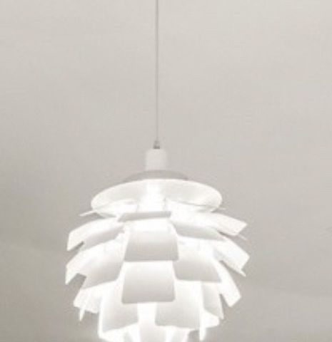 Pendellampe, Hvit, E27 sokkel, 40cm diameter💡