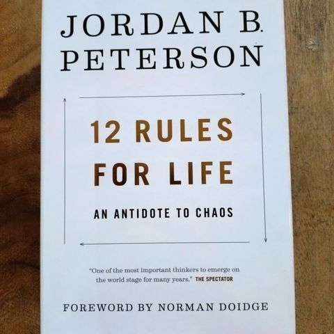 Jordan B Peterson signert bok, på Engelsk 12 Rules for Life