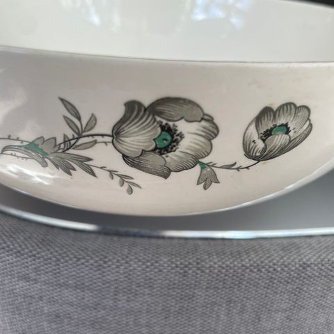 Egersund glassbolle med blomstermotiv