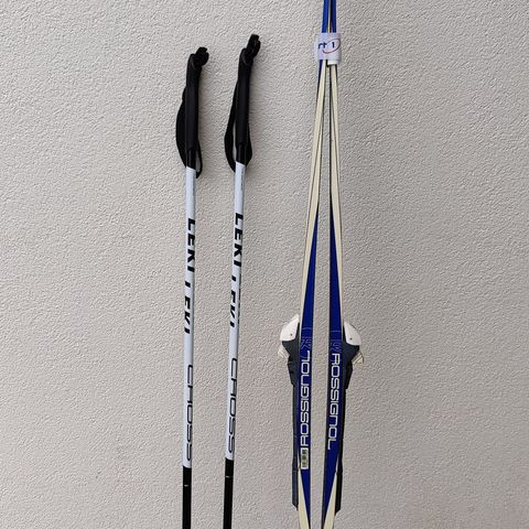 Rossignol sport lite ski med SNS profil auto bindinger + Leki Cross staver