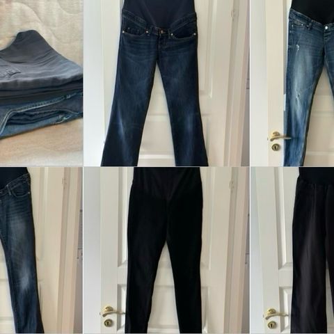 Mammabukser / gravidbukser / jeans (pakke) - str S (36) / M (38)