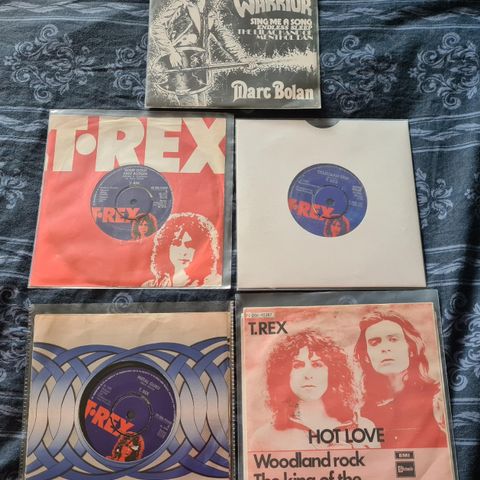 T rex Marc Bolan lot 5 singler div selges samlet