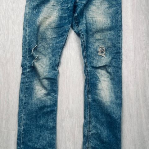 ZARA MEN RIPPED DENIM JEANS SOM NYE EUR 42 / USA 32