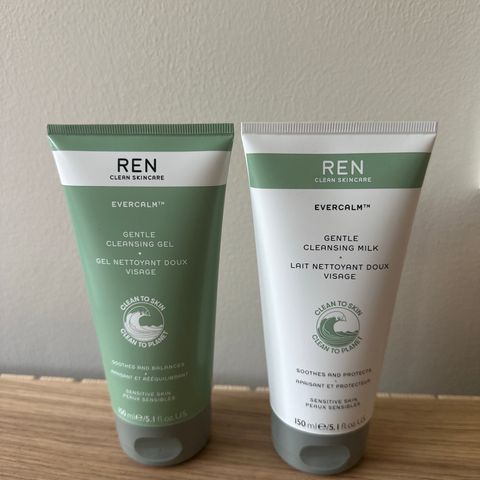 ren clean skincare evercalm gentle cleansing gel og cleansing milk