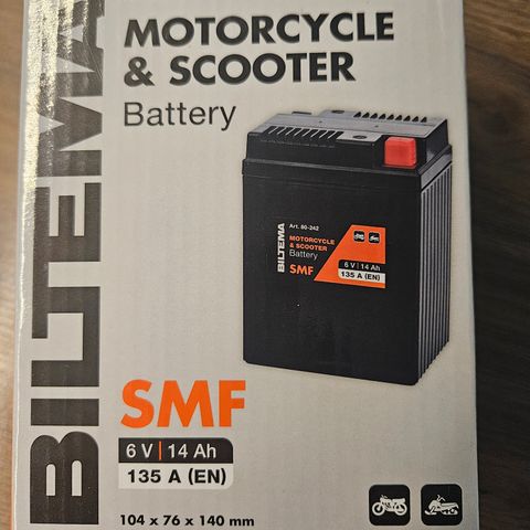 MC /scooter batteri 6V 14Ah