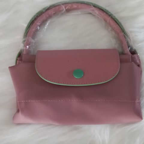 Sammeleggbar Shoppingbag-veske. Str. S. Pink-Green