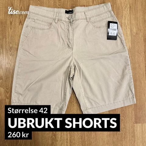 Beige, ubrukt shorts (str 42)