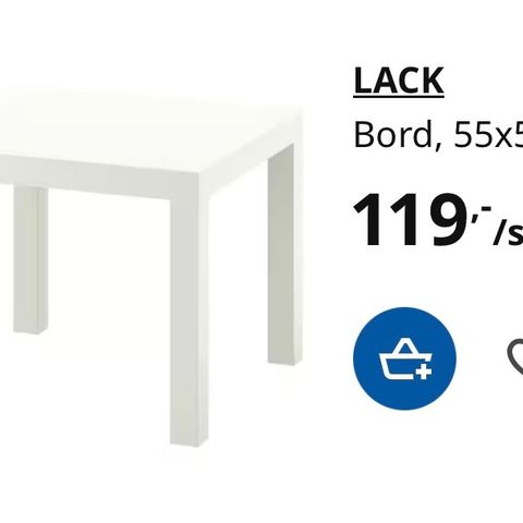 Lack bord, hvit