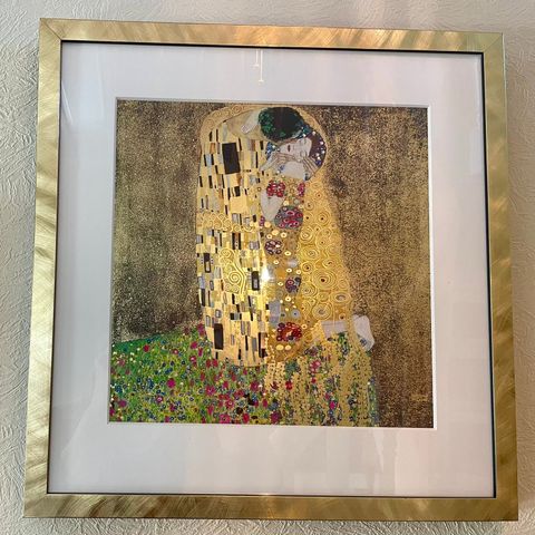 The Kiss, Gustav Klimt nydelig innrammet bilde
