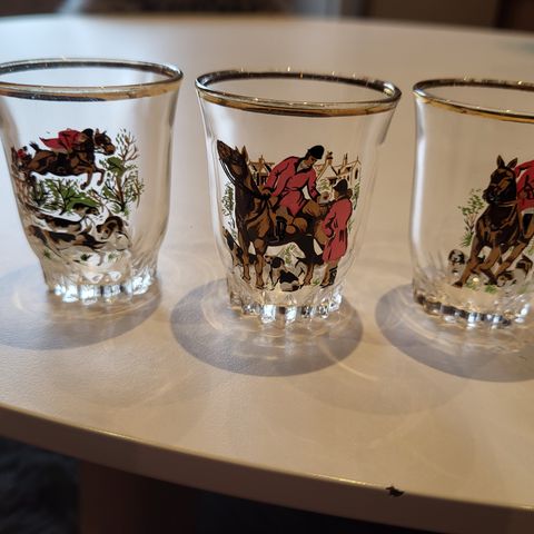 3 stk vintage snapsglass