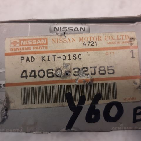 Nissan Patrol Y60 bremseklosser bak 44060-32J85