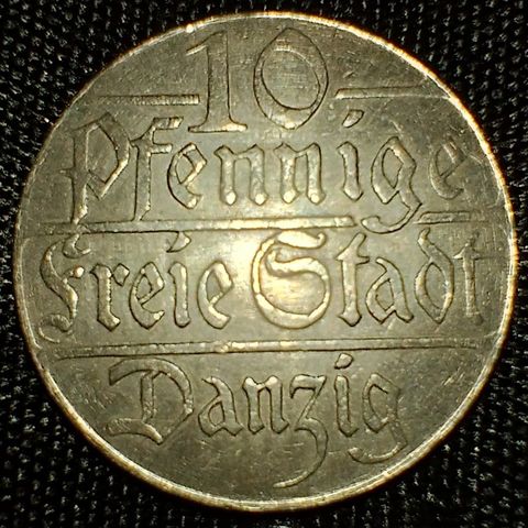 Fristaden Danzig 10 pfennige 1923 NY PRIS