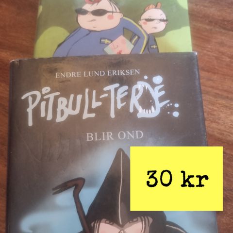 Pitbull-Terje 2 bøker 30 kr for begge.