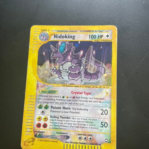 Nidoking Pokemon Kort Aquapolis Rare Secret