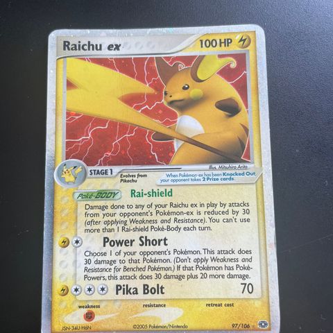 Raichu ex Pokemon Kort