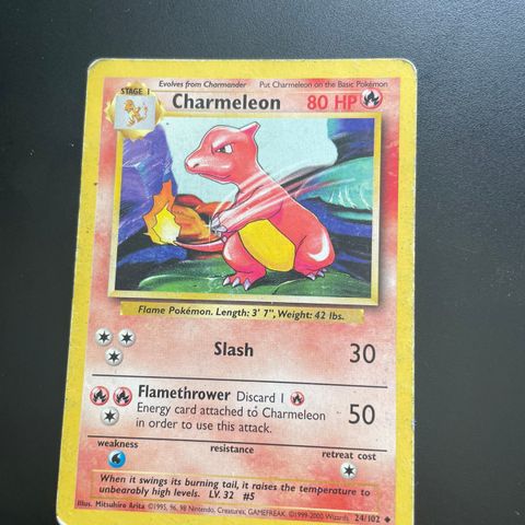 Charmeleon Pokemon Kort Base Set