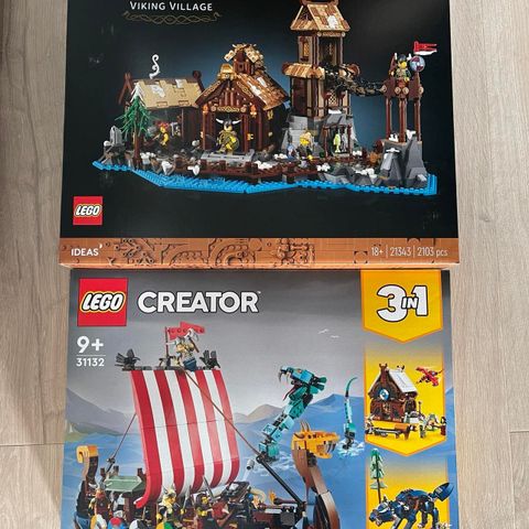 Lego Vikingvillage (21343) og Vikingskip (31132)